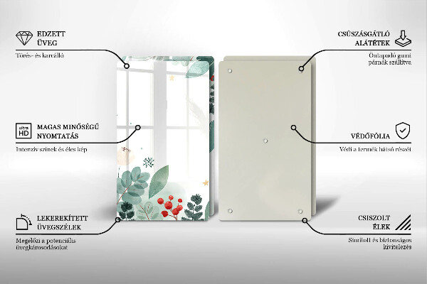 Kitchen worktop saver Watercolors leaves