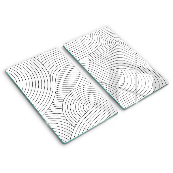 Kitchen worktop saver Black lines abstraction