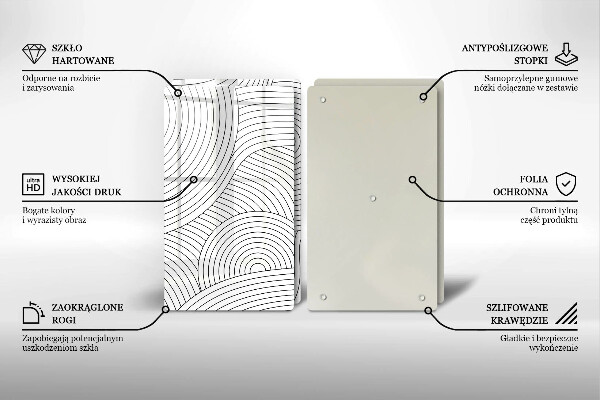 Kitchen worktop saver Black lines abstraction