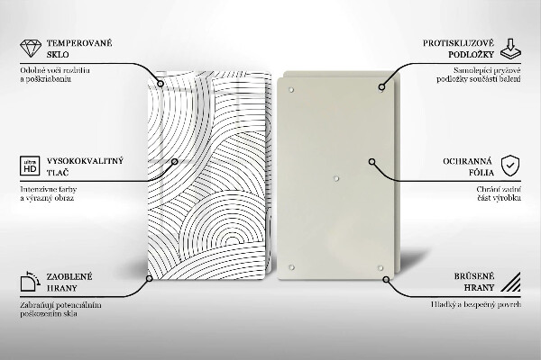 Kitchen worktop saver Black lines abstraction