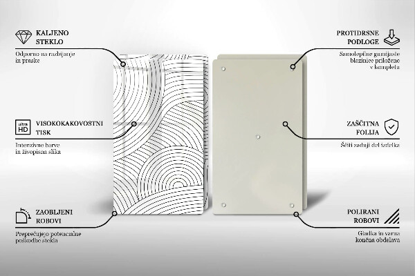 Kitchen worktop saver Black lines abstraction