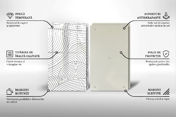 Kitchen worktop saver Black lines abstraction