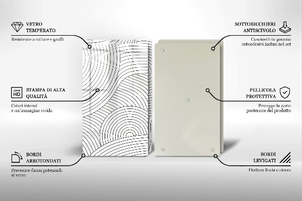 Kitchen worktop saver Black lines abstraction