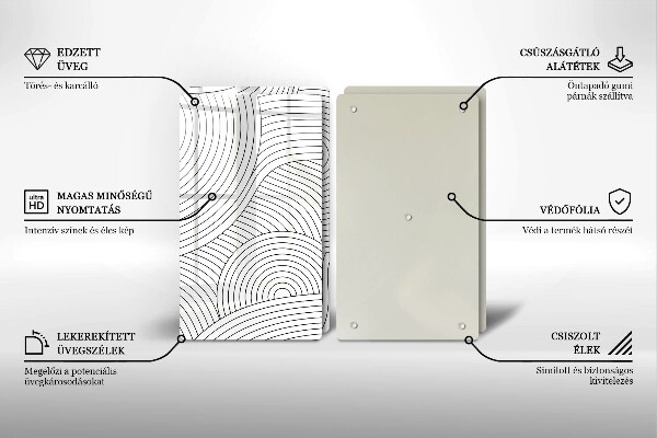 Kitchen worktop saver Black lines abstraction