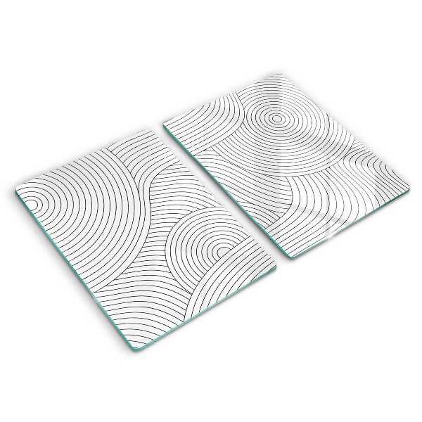 Kitchen worktop saver Black lines abstraction