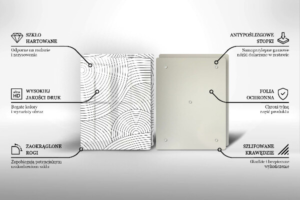 Kitchen worktop saver Black lines abstraction