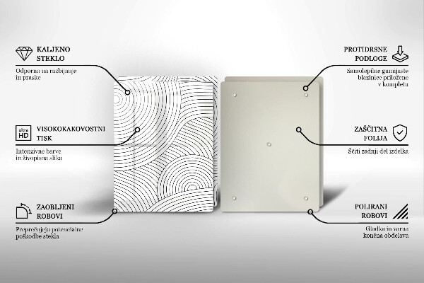 Kitchen worktop saver Black lines abstraction