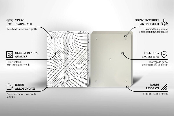 Kitchen worktop saver Black lines abstraction