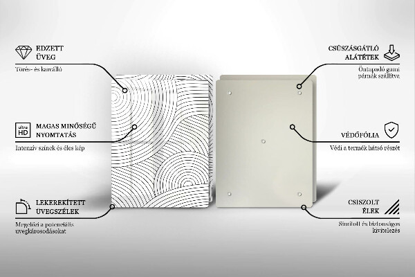 Kitchen worktop saver Black lines abstraction