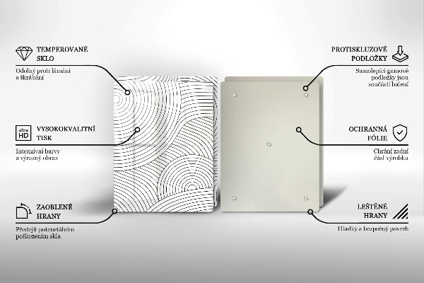 Kitchen worktop saver Black lines abstraction