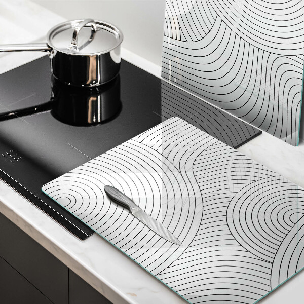 Kitchen worktop saver Black lines abstraction