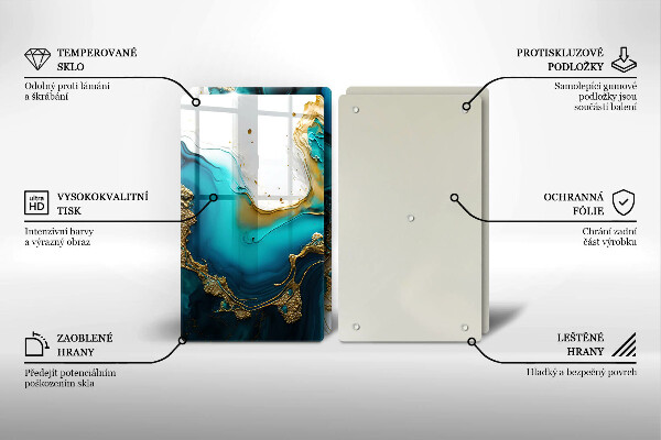 Worktop protector Turquoise abstraction