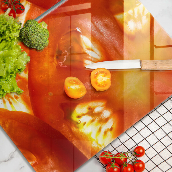 Kitchen worktop saver A slice of red tomato