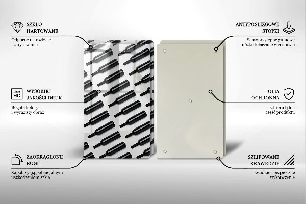 Kitchen worktop saver Black bottles of wine