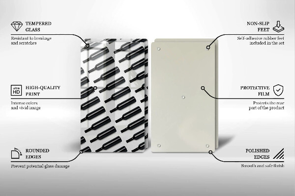 Kitchen worktop saver Black bottles of wine