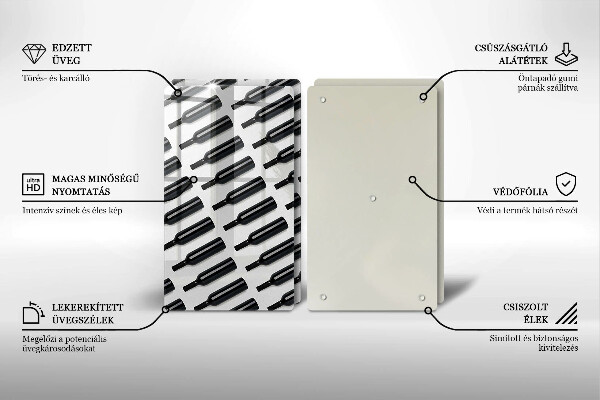 Kitchen worktop saver Black bottles of wine