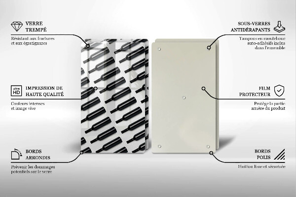 Kitchen worktop saver Black bottles of wine