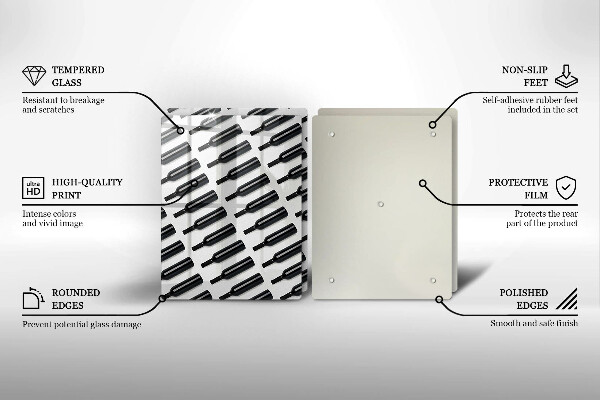 Kitchen worktop saver Black bottles of wine