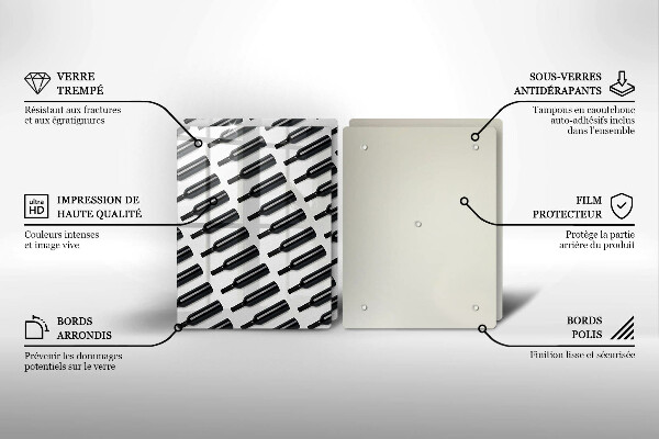 Kitchen worktop saver Black bottles of wine