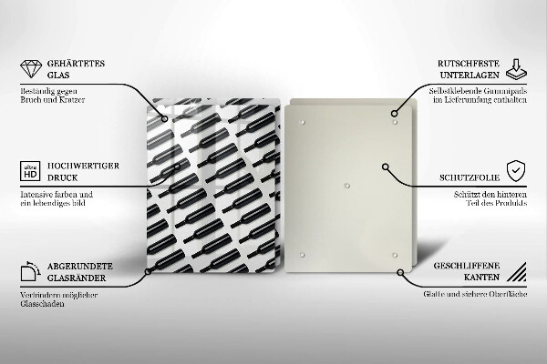 Kitchen worktop saver Black bottles of wine