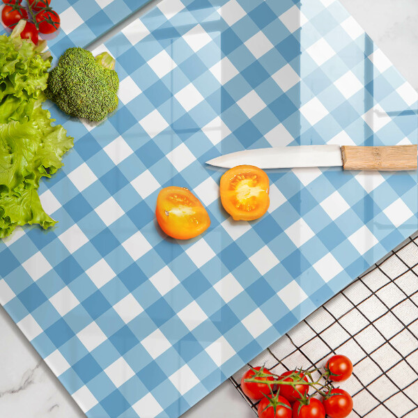 Kitchen countertop cover Blue-white grille