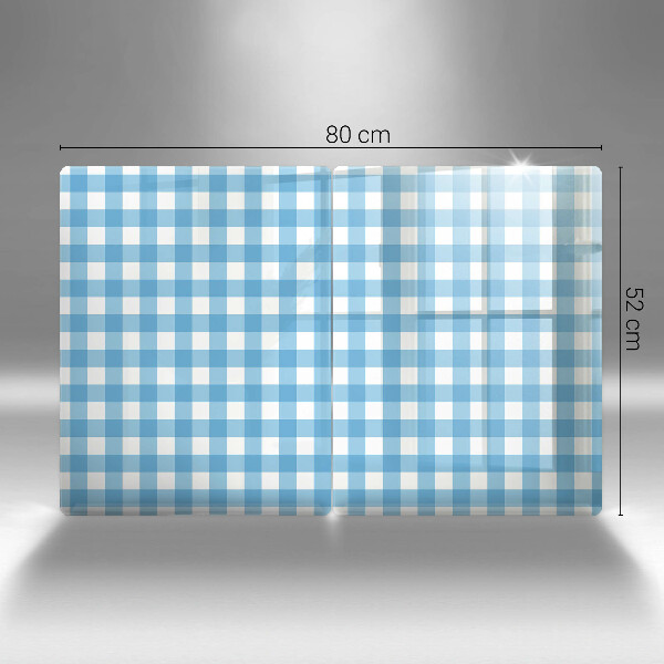 Kitchen countertop cover Blue-white grille