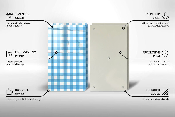 Kitchen countertop cover Blue-white grille