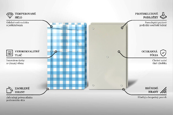 Kitchen countertop cover Blue-white grille