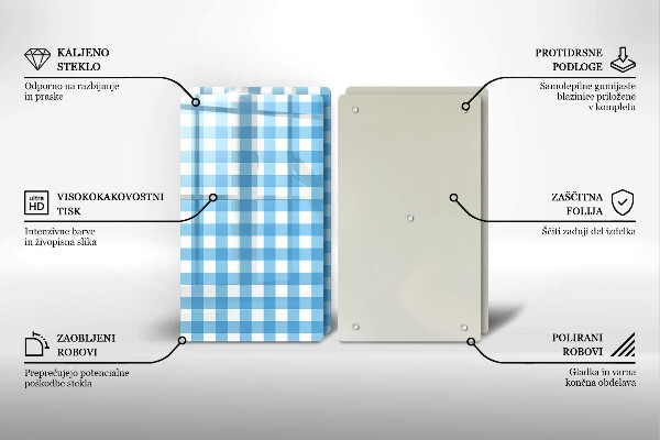 Kitchen countertop cover Blue-white grille