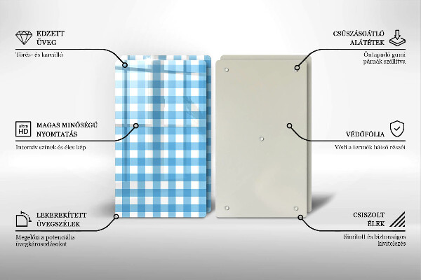 Kitchen countertop cover Blue-white grille