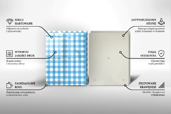 Kitchen countertop cover Blue-white grille