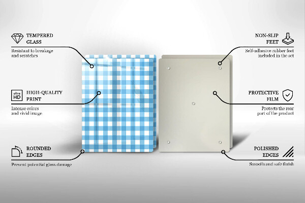 Kitchen countertop cover Blue-white grille