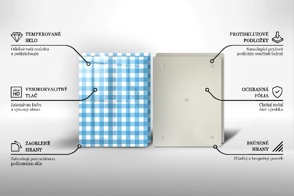 Kitchen countertop cover Blue-white grille