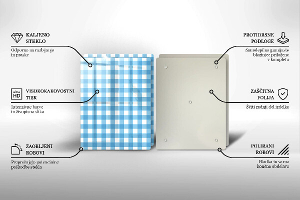 Kitchen countertop cover Blue-white grille