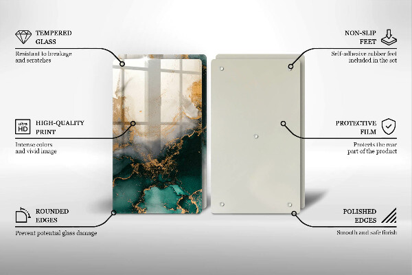 Kitchen worktop saver Multicolored marble