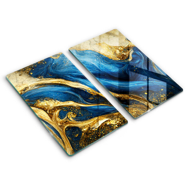 Kitchen worktop saver Blue-gold marble