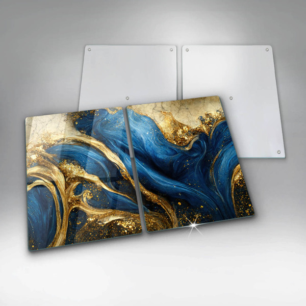 Kitchen worktop saver Blue-gold marble