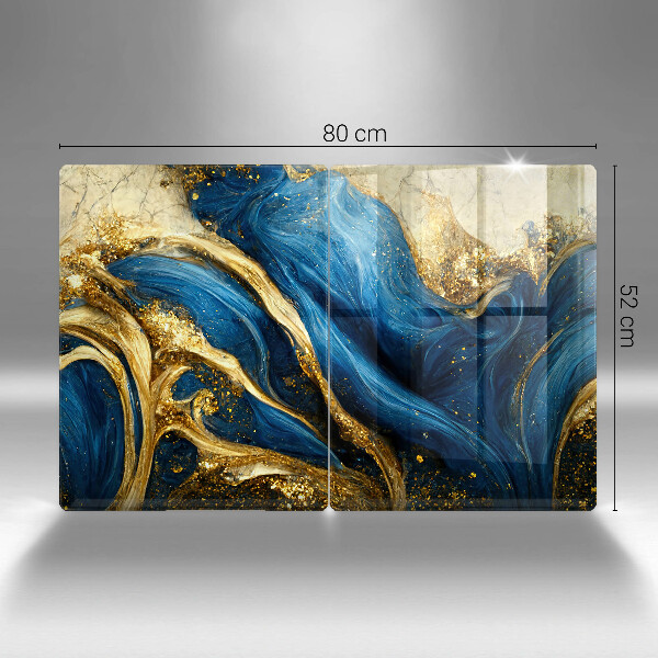 Kitchen worktop saver Blue-gold marble