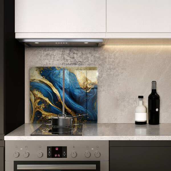 Kitchen worktop saver Blue-gold marble