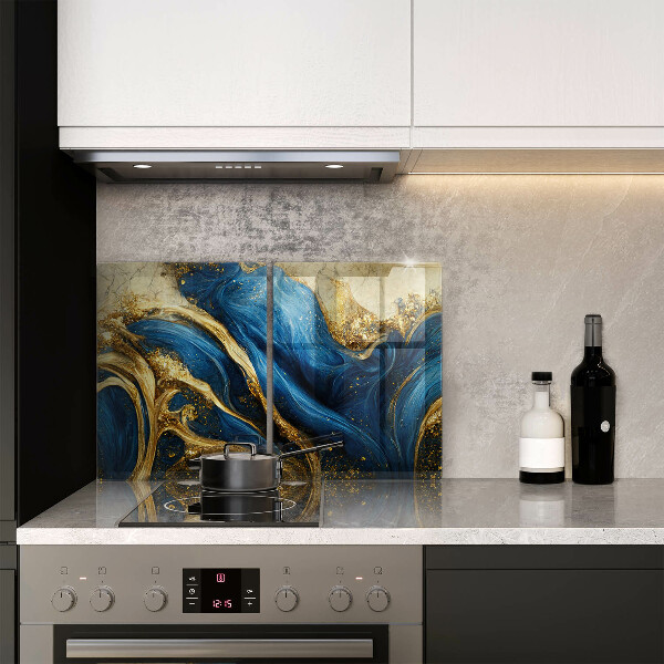 Kitchen worktop saver Blue-gold marble