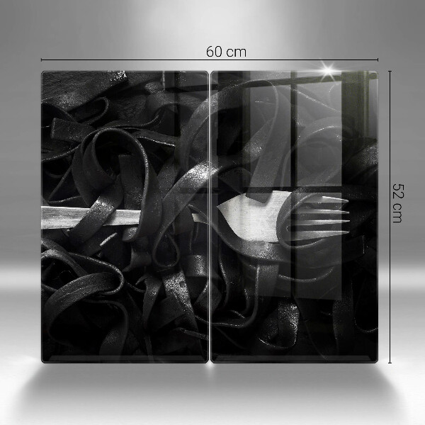 Glass worktop saver Black tagliatelle pasta
