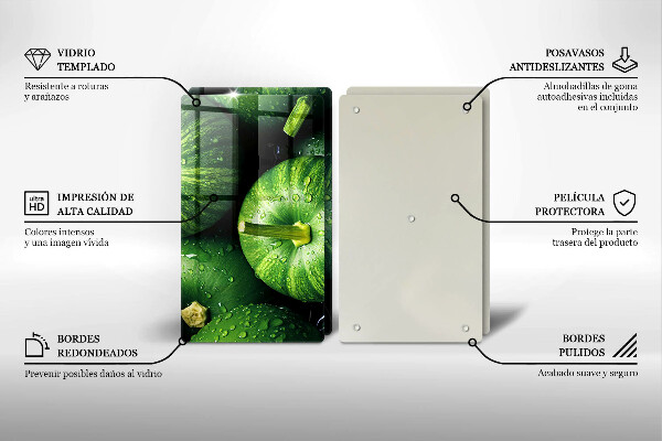 Glass worktop saver Green pumpkins