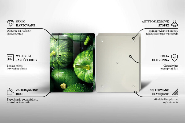 Glass worktop saver Green pumpkins