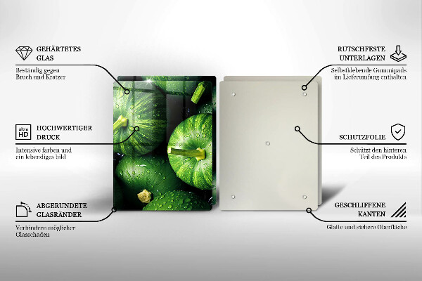 Glass worktop saver Green pumpkins