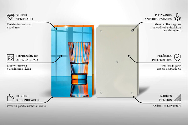 Glass worktop saver Two glasses of water
