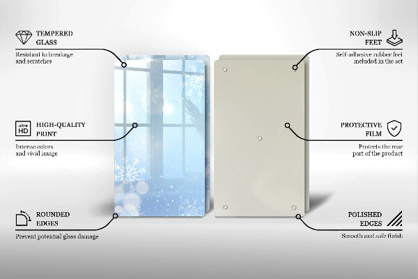 Glass worktop saver Winter texture