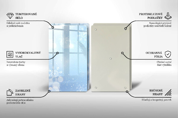 Glass worktop saver Winter texture