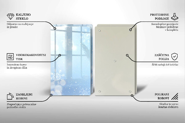 Glass worktop saver Winter texture