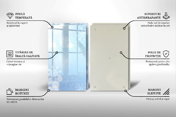 Glass worktop saver Winter texture