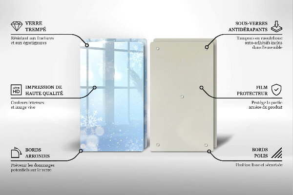 Glass worktop saver Winter texture